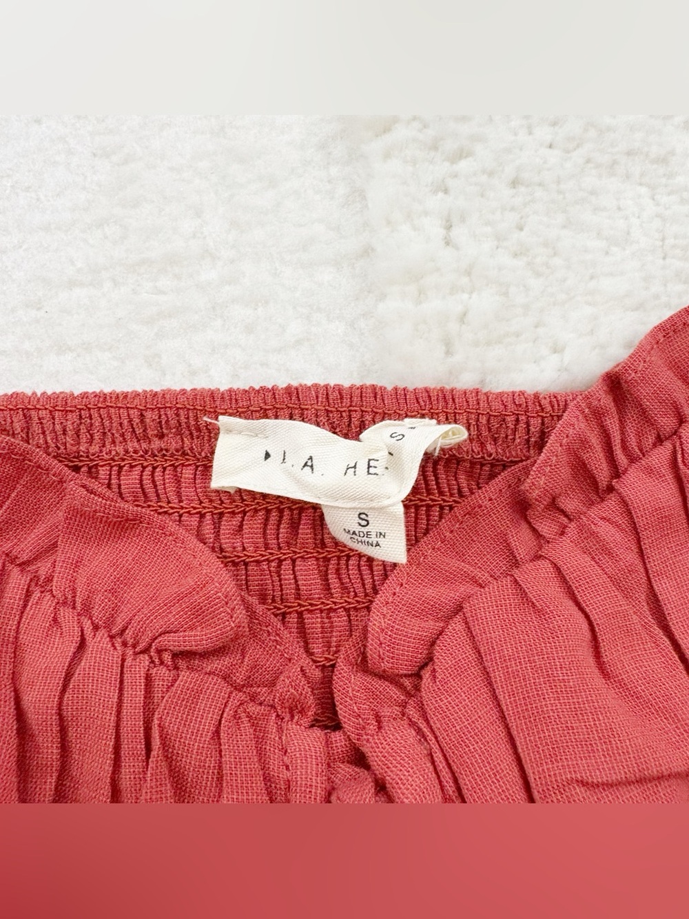 PacSun LA Hearts Rust Red Lace-Up Long Sleeve Crop Top Small - Picture 6 of 12